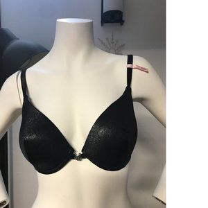La vie en rose black shiny silver magnetic closure push up bra 36D